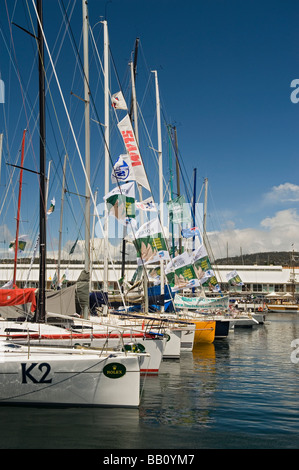 Linea di arrivo nel porto di Hobart. Sydney Hobart Yacht Race 2009. Hobart, Tasmania, Australia. Foto Stock