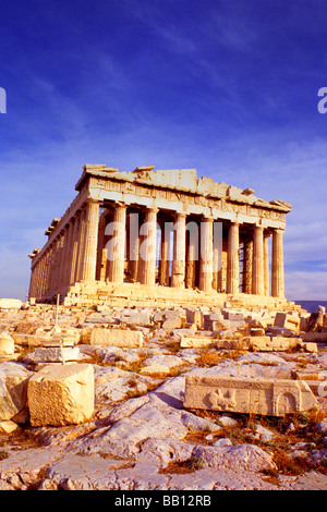 Grecia antica Partenone dell'Acropoli di Atene in Grecia Foto Stock