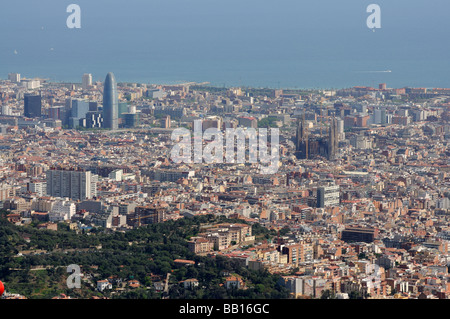 Vista aerea su Barcellona, Spagna Foto Stock