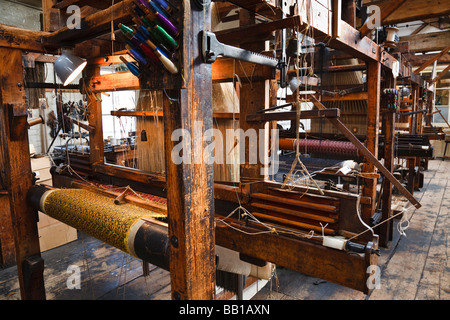 Conserve di seta jacquard telai a Paradise Mill, Macclesfield Foto Stock