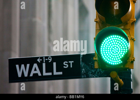 Wall Street Sign in New York City Foto Stock