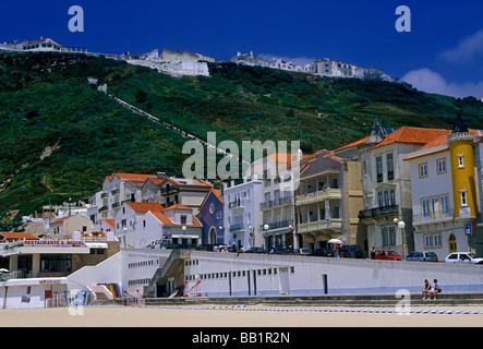 Lungomare Nazare Distretto Leiria Portogallo Europa Foto Stock