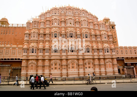 India Rajasthan Jaipur Hawa Mahal Palace di venti costruito nel 1799 Foto Stock