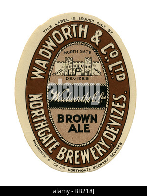 Vecchio britannici di birra per etichetta del Wadworth Brown Ale, Devizes, Wiltshire Foto Stock