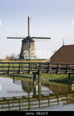 Europa, Paesi Bassi, North Holland, West-Frisia, De Schermer Museum Molen, mulino a vento Foto Stock