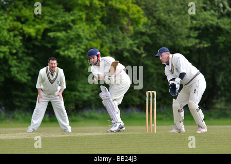 Village cricket in Lapworth, Warwickshire, Inghilterra, Regno Unito Foto Stock