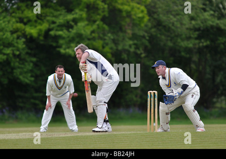 Village cricket in Lapworth, Warwickshire, Inghilterra, Regno Unito Foto Stock