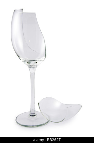 Rotto il vetro del vino. Foto Stock