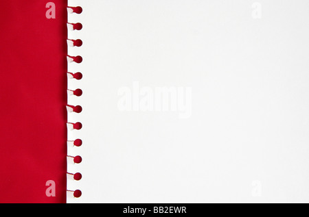 Libro bianco in uno sfondo rosso Foto Stock