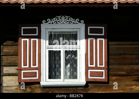 Decorate in windows Soce village, Polonia Foto Stock