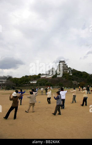 Donne praticare il Tai Chi Himeji Giappone Foto Stock