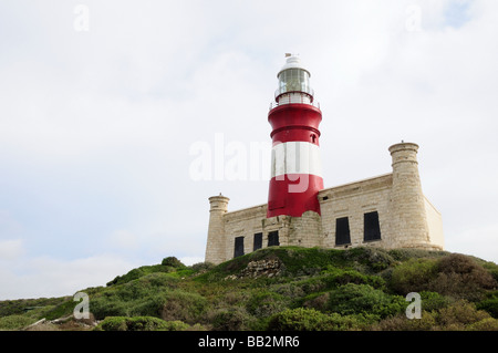 Cape Aguhas faro sul punto più meridionale dell'Africa Cape Aghlhas National Park in Sud Africa Foto Stock