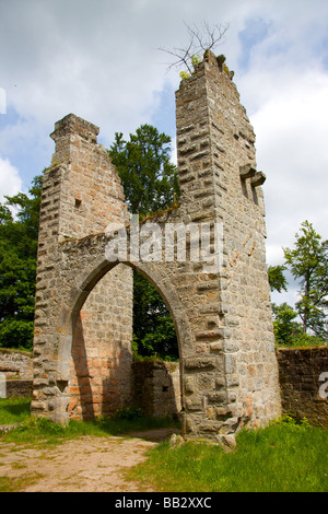 Gate di un vecchio castello in Renania Palatinato Foto Stock