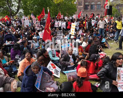 Toronto Tamil proteste contro la guerra in Sri Lanka Foto Stock