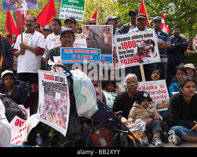 Toronto Tamil proteste contro la guerra in Sri Lanka Foto Stock