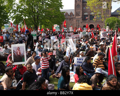 Toronto Tamil proteste contro la guerra in Sri Lanka Foto Stock