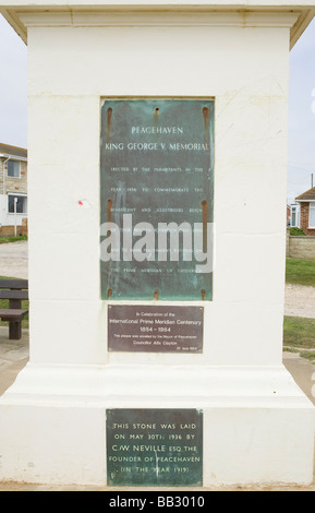 Il primo meridiano monumento di Peacehaven, East Sussex, Regno Unito Foto Stock