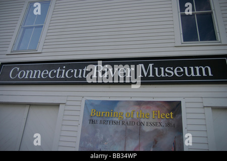 Nord America, USA, Connecticut, Essex. Segni presso il fiume Connecticut Museum Foto Stock