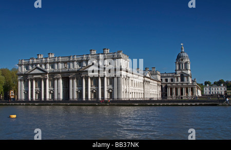 Old Royal Naval College e il fiume Tamigi, Greenwich, Londra, Inghilterra Foto Stock
