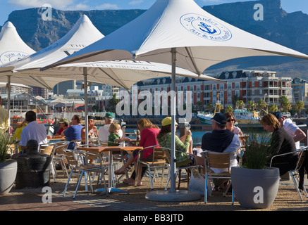 Ristorante e 'Table Mountain", "V&A waterfront ", " Città del Capo ", " Sudafrica " Foto Stock