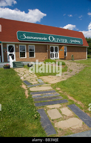 Canada, New Brunswick, Ste-Anne-de-Kent. Economusee Olivier Soapery (albero di olivo). Tradizionale del sapone maker, esterno. Foto Stock