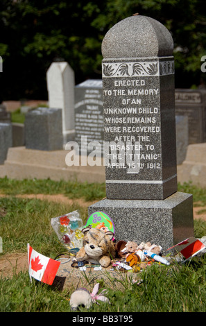 Canada, Nova Scotia, Halifax. Fairview Prato cimitero, Titanic grave siti. Foto Stock