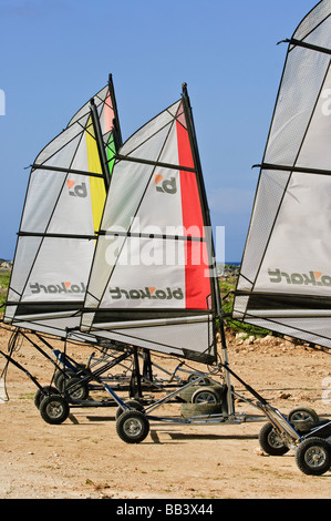 Landsailing, Bonaire, Paesi Bassi, Antille Foto Stock