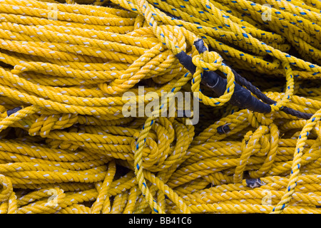 O, Oregon Coast, Newport, bobine di corda, presso il porto di Newport Foto Stock