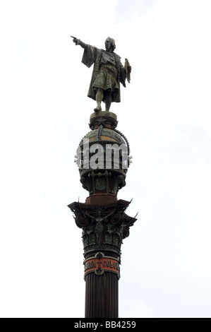 Monumento a Colombo a Barcellona Spagna Foto Stock