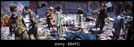 Conseguenze del terremoto in Beichuan, Sichuan, in Cina. Foto Stock