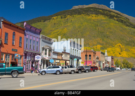 Colorado, Silverton, la Contea di San Juan. Storico argento Colorado città mineraria, Main Street. Foto Stock