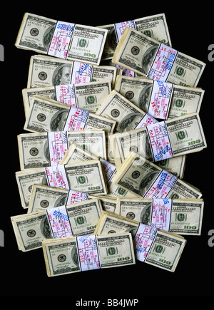 Mazzette di U.S. $ 100 fatture Foto Stock