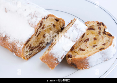 Lo stollen focaccia / Torta di frutta Foto Stock