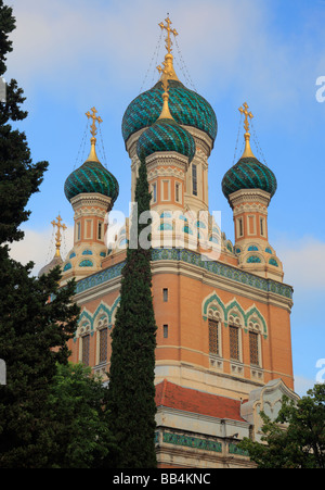 Cathedrale Russe (Cattedrale russa) di Nizza, Francia Foto Stock