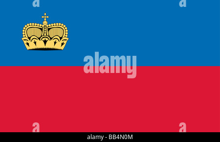 Bandiera del Liechtenstein Foto Stock