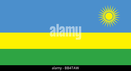 Bandiera del Ruanda Foto Stock