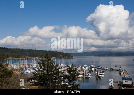 Vista dal museo della balena, Friday Harbor, San Juan Island, nello Stato di Washington. Foto Stock