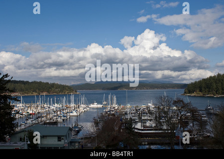 Vista dal museo della balena, Friday Harbor, San Juan Island, nello Stato di Washington. Foto Stock