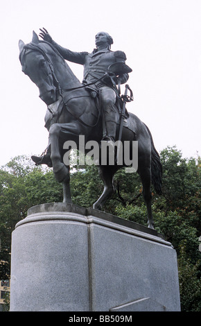New York, Union Square, la statua di George Washington Foto Stock