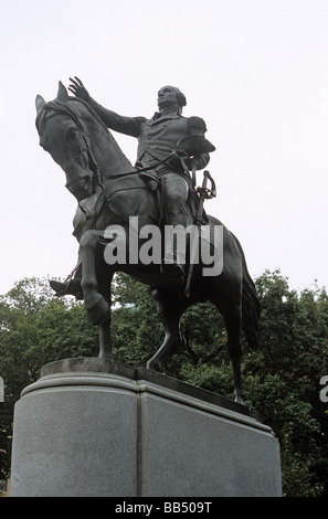 New York, Union Square, la statua di George Washington Foto Stock