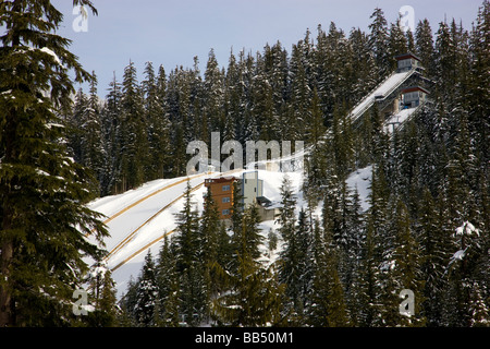 Ski Jumping hill al Whistler Olympic Park invernali di Vancouver 2010 Whistler della Columbia britannica in Canada Foto Stock