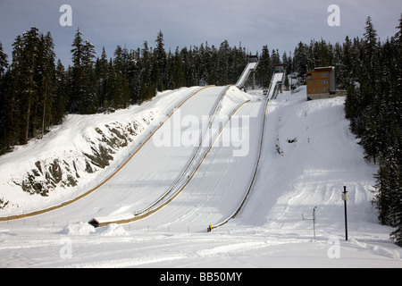 Ski Jumping hill al Whistler Olympic Park invernali di Vancouver 2010 Whistler della Columbia britannica in Canada Foto Stock