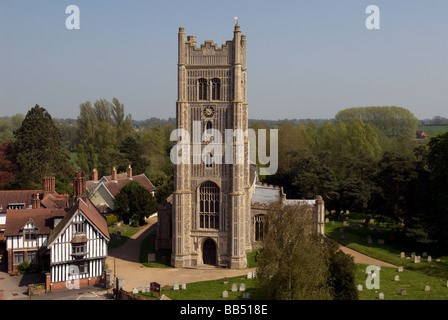 La chiesa parrocchiale di San Pietro e San Paolo, detto di avere una delle più belle torri in Gran Bretagna, Eye, Suffolk, Regno Unito. Foto Stock