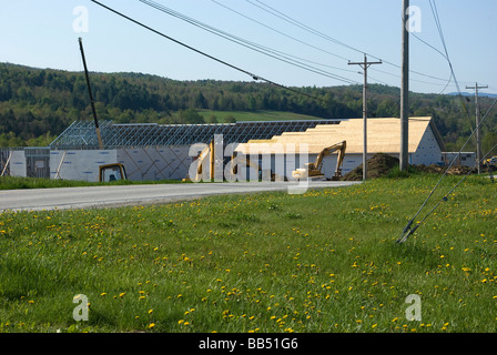 Nuova pattuglia di confine centro in costruzione sul confine canadese in Richford Vermont US. Foto Stock