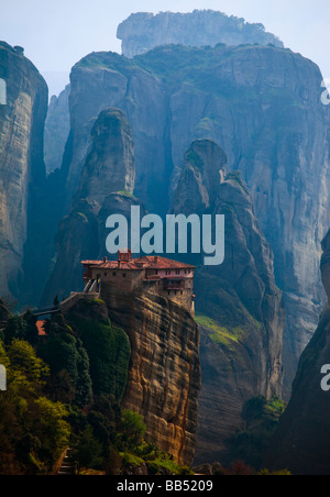 Rousannou Convento, Meteora, Grecia Foto Stock