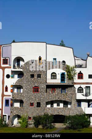 Cadipietra Stone House Edificio Rogner Spa Termale e complesso di hotel progettato da Friedensreich Hundertwasser Bad Blumau Austria Foto Stock