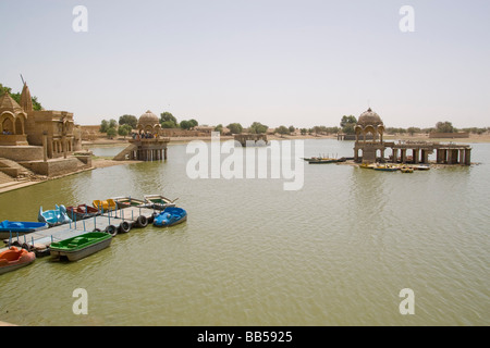 India Rajasthan Jaisalmer Gadi Sagar lago Foto Stock