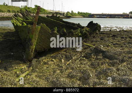 Marciume dello scafo in legno Foto Stock