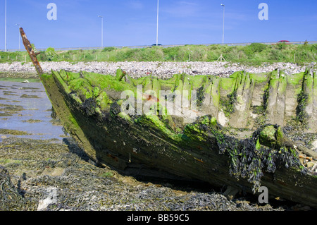 Marciume dello scafo in legno Foto Stock