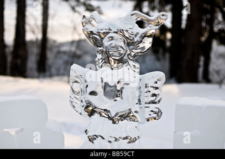 Sculture di ghiaccio dal 2009 Ice Magic international ice carving concorso presso il Fairmont Chateau Lake Louise Foto Stock